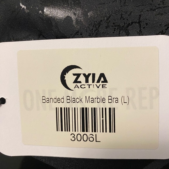 BNWT ZYIA banded black marble print bra - Picture 2 of 3